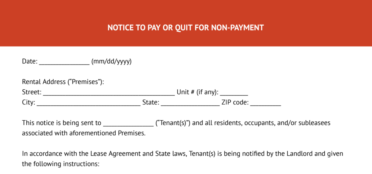 A preview of The Close's eviction notices