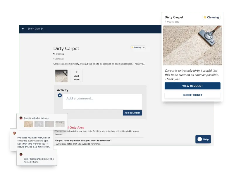 Screenshot of Avail's maintenance tracking platform