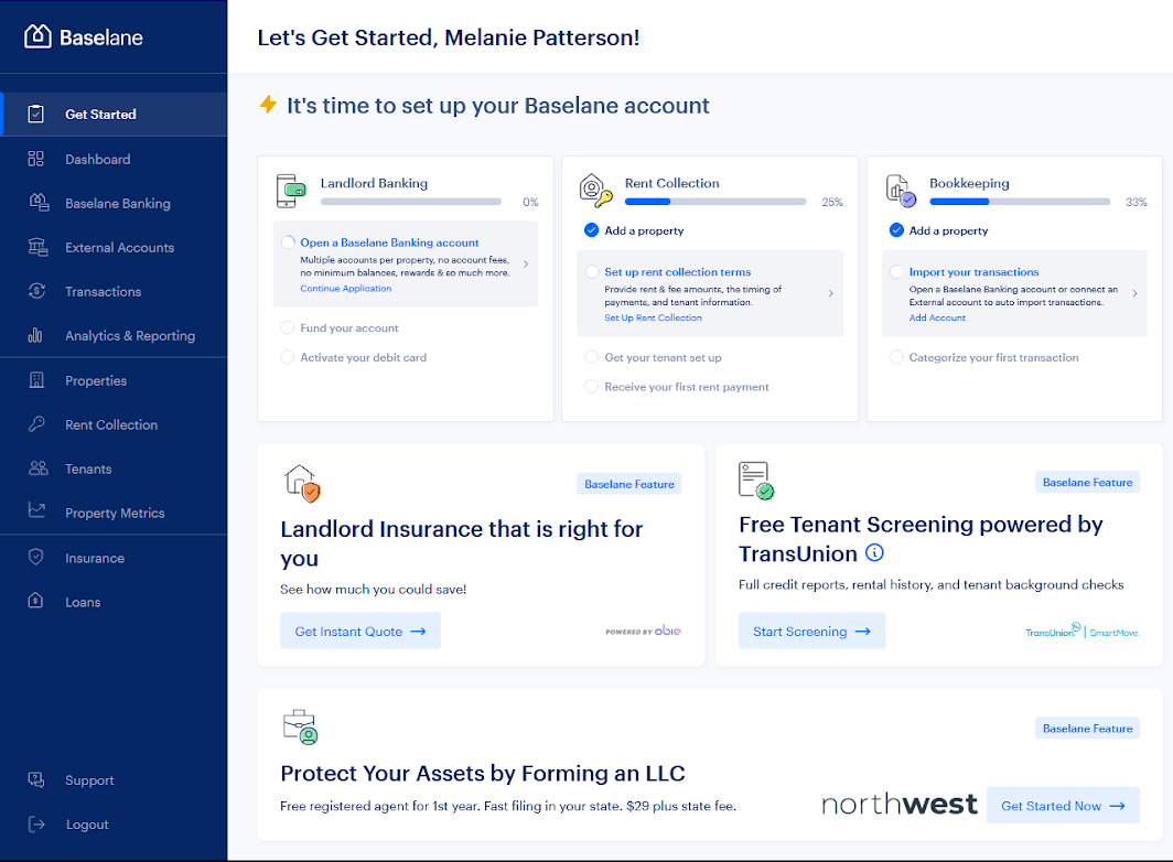 Screenshot of the simple dashboard.