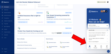 The chat box from the landlord dashboard.
